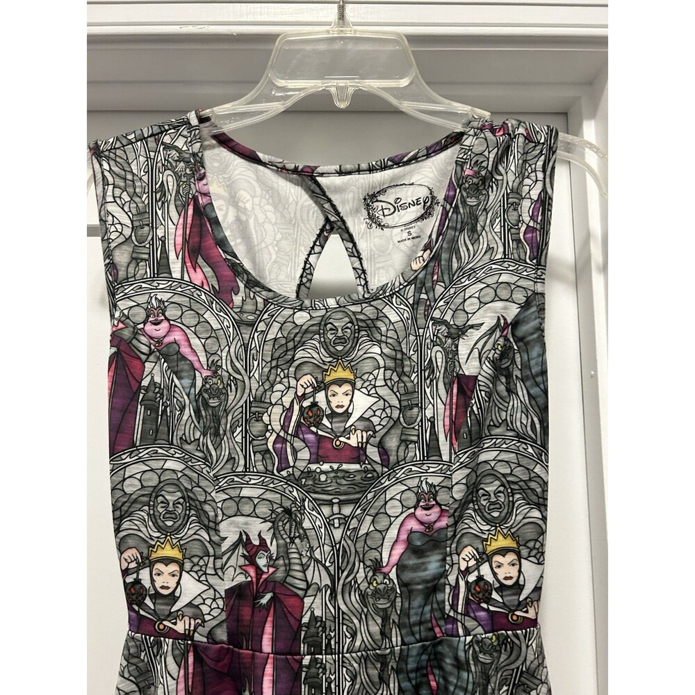 Disney Womens Villians Maleficent Ursula Evil Queen Stained Glass Dress Small